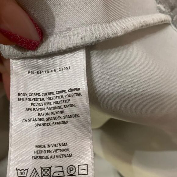 Anthropologie Peplum Tank Top • Grey White Abstract Print • Size Small Bridal - Picture 6 of 7